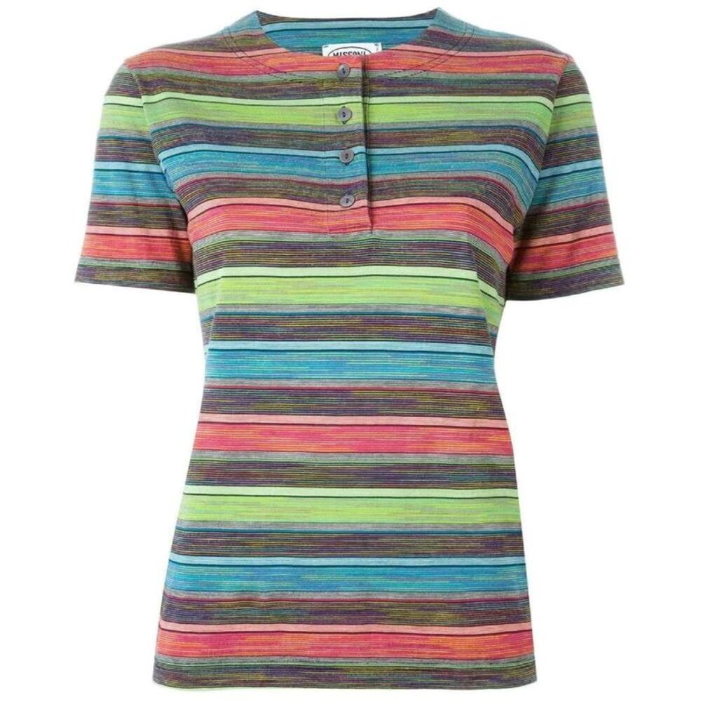 Missoni Striped Button-Front Tee